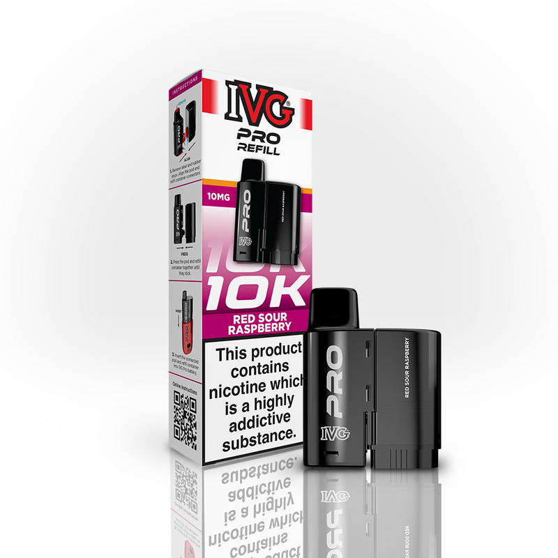 IVG PRO 10K Refill Pod - Red Sour Raspberry (12ml)