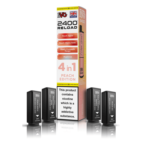 IVG 2400 4-in-1 Replacement Pods - Peach Edition (4-Pack)