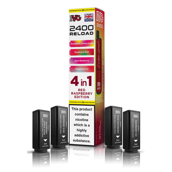 IVG 2400 4-in-1 Replacement Pods - Red Raspberry Edition (4-Pack)