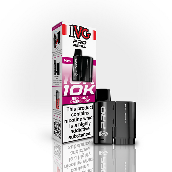 IVG PRO 10K Refill Pod - Red Sour Raspberry (12ml)