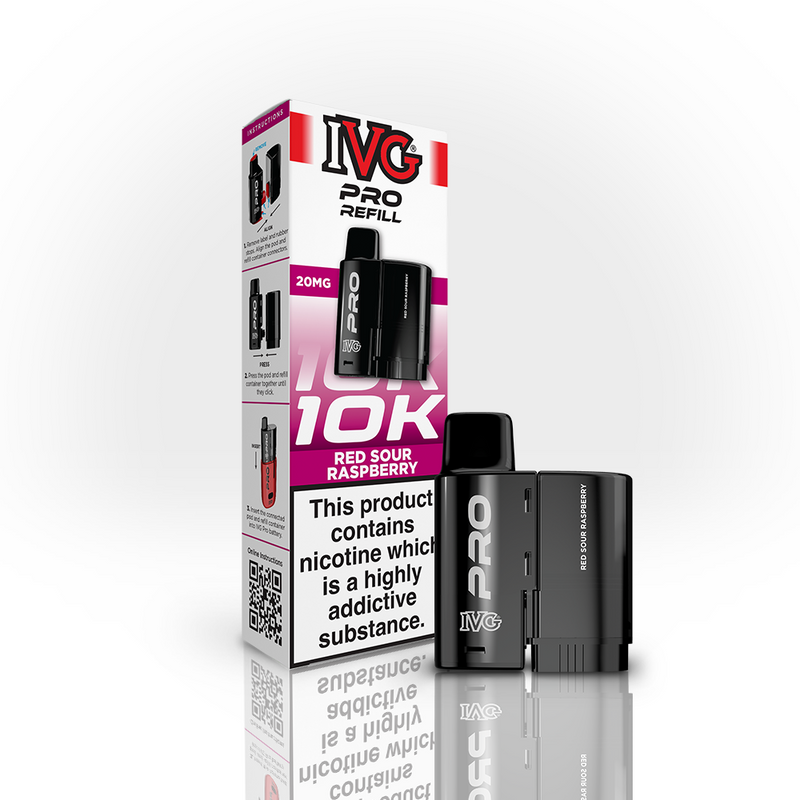 IVG PRO 10K Refill Pod - Red Sour Raspberry (12ml)